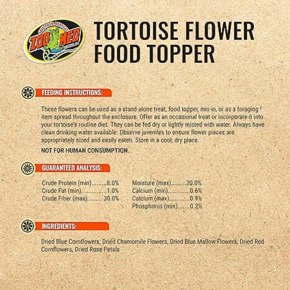 Zoo Med Tortoise & Box Flower Food Topper For Turtle - Small Animal Food 3