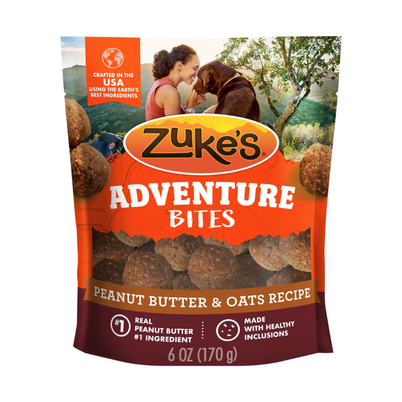 Zuke’s Adventure Bites Dog Treats (6 oz) - Peanut Butter & Oats Recipe - Dog Treats 10
