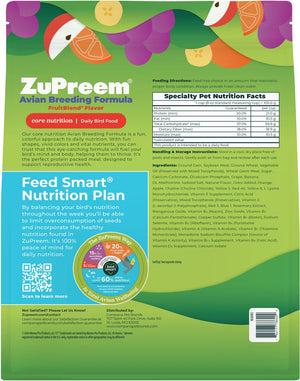ZuPreem Avian Breeding Formula FruitBlend Bird Food Parrots & Conures 2-lb - Bird Food 2