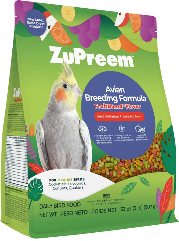 ZuPreem FruitBlend Flavor Bird Food for Medium Birds 2-lb - Bird Food 1