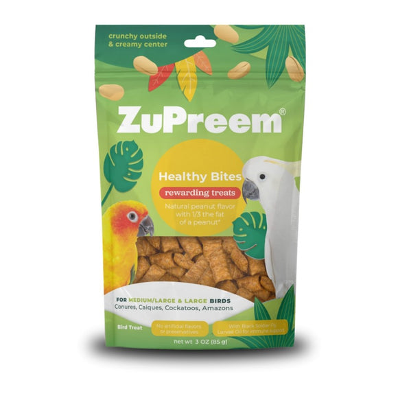 ZuPreem Healthy Bites for Medium/Large Birds Peanut Flavor Treats 3-oz - Bird Food 1