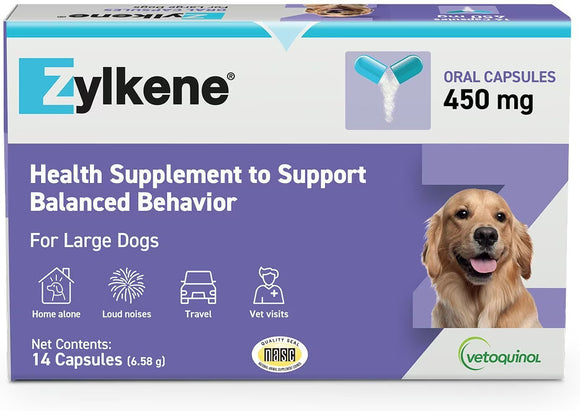 Zylkene Calming Capsules - 450mg - 14 Capsules - Dog Supplements & Vitamins 1