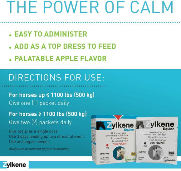 Zylkene Equine Behavior Support for Horses (20 packets)