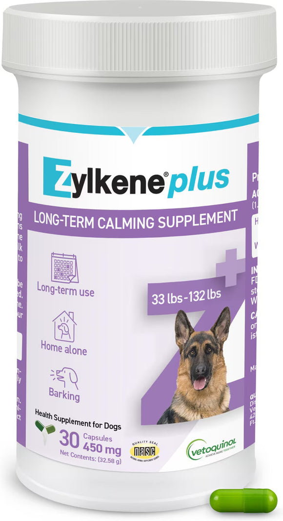 Zylkene Plus Long-Term Calming Support (30 capsules) - Dogs - Dog & Cat Calming & Anxiety Supplements 11