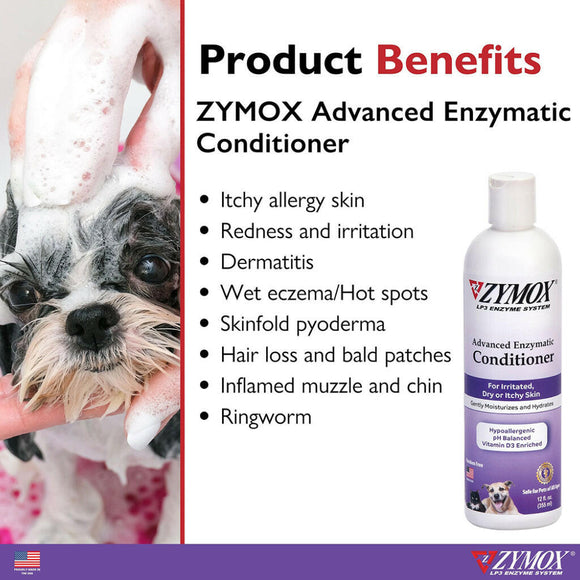 Zymox Advanced Enzymatic Oatmeal Pet Conditioner Liquid for Dogs & Cats - Product Benefits
