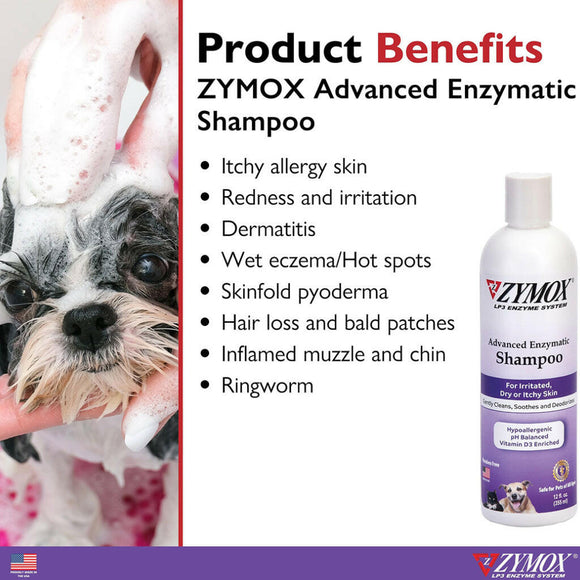 Zymox Enzymatic Oatmeal Pet Shampoo Liquid for Dogs & Cats - Benefits