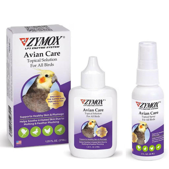 Zymox Avian Care Topical Solution w/o Hydrocortisone - Bottle - 1.25 fl oz and 2fl oz