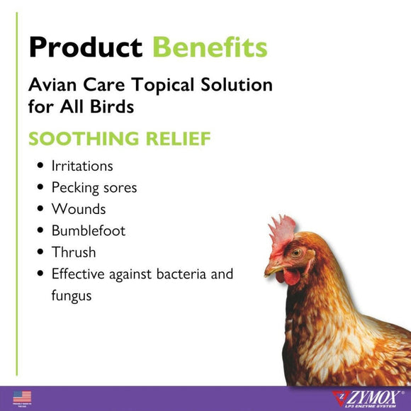 Zymox Avian Care Topical Skin Care Solution for Birds - Product Benefits