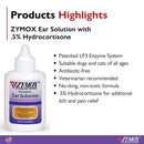 Zymox Enzymatic Ear Hydrocortisone Drops for Dogs & Cats - Highlights
