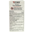 Back Label of Zymox Enzymatic Ear Hydrocortisone Drops for Dogs & Cats