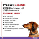 Zymox Enzymatic Ear Hydrocortisone Drops for Dogs & Cats - benefits