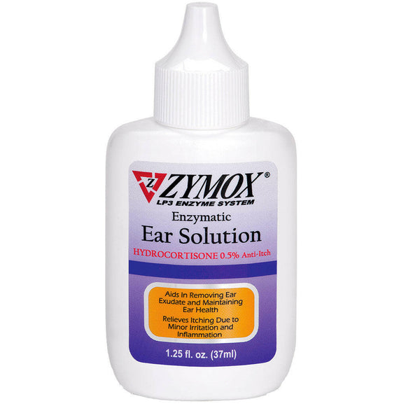 Zymox Enzymatic Ear Hydrocortisone Drops for Dogs & Cats - 1.25 fl oz
