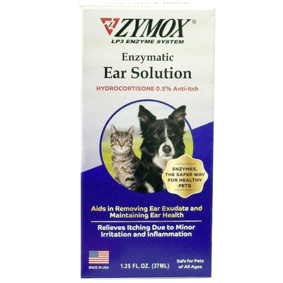 Zymox Enzymatic Ear Hydrocortisone Drops for Dogs & Cats - 1.25 fl oz