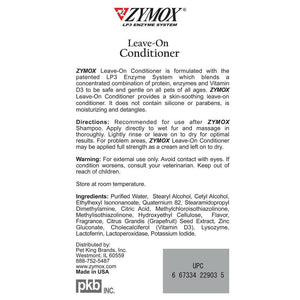 Zymox Enzymatic Leave-On Conditioner for Dogs & Cats -  Directions and Ingredients