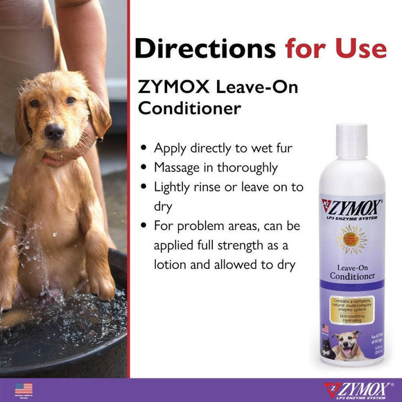 Zymox Enzymatic Leave-On Conditioner for Dogs & Cats - Directions for Use