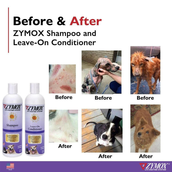 Zymox Enzymatic Pet Shampoo for Dogs & Cats - before and after use