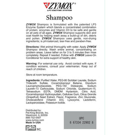 Zymox Enzymatic Pet Shampoo for Dogs & Cats - product information