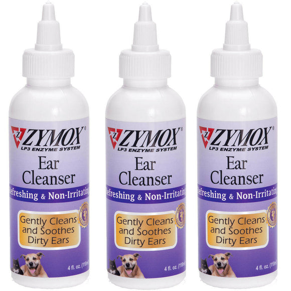 Zymox Enzymatic Ear Cleanser Liquid for Dogs & Cats - 4fl oz- 3 pack