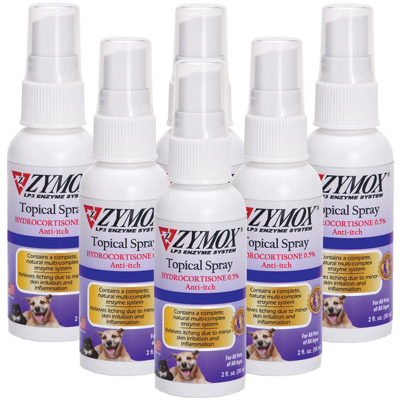 Zymox Enzymatic Itch Relief Hydrocortisone Spray for Dogs & Cats - 2 fl oz - pack of 6