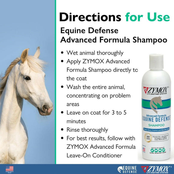 Zymox Equine Defense Advanced Shampoo for Horses & Livestock - Directions to Use