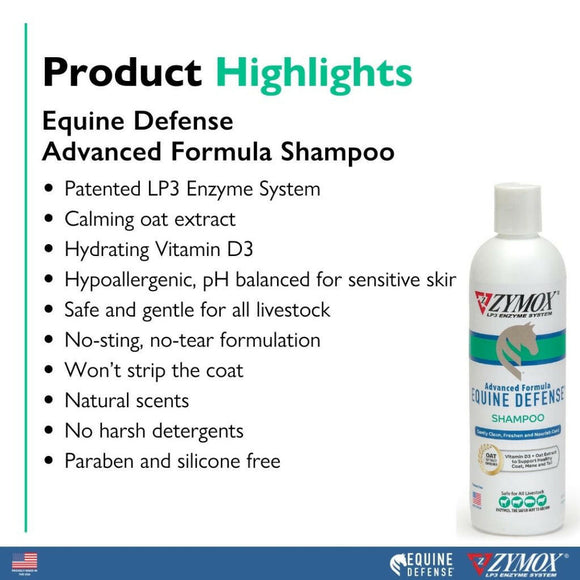 Zymox Equine Defense Advanced Shampoo for Horses & Livestock - Product Highlight