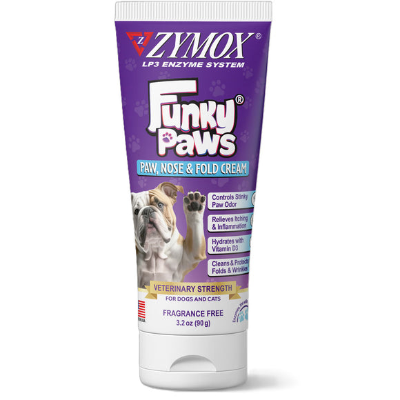 Zymox Funky Paws Cream for Dogs & Cats, Fragrance Free, 3.3-oz