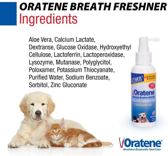 Zymox Oratene Enzyme Breath Freshener Spray for Dogs & Cats Ingredients