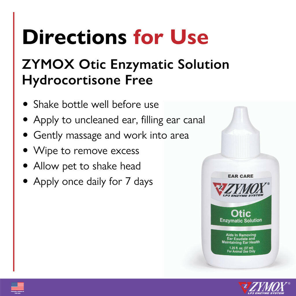 Zymox Otic Enzymatic Ear Treatment without Hydrocortisone