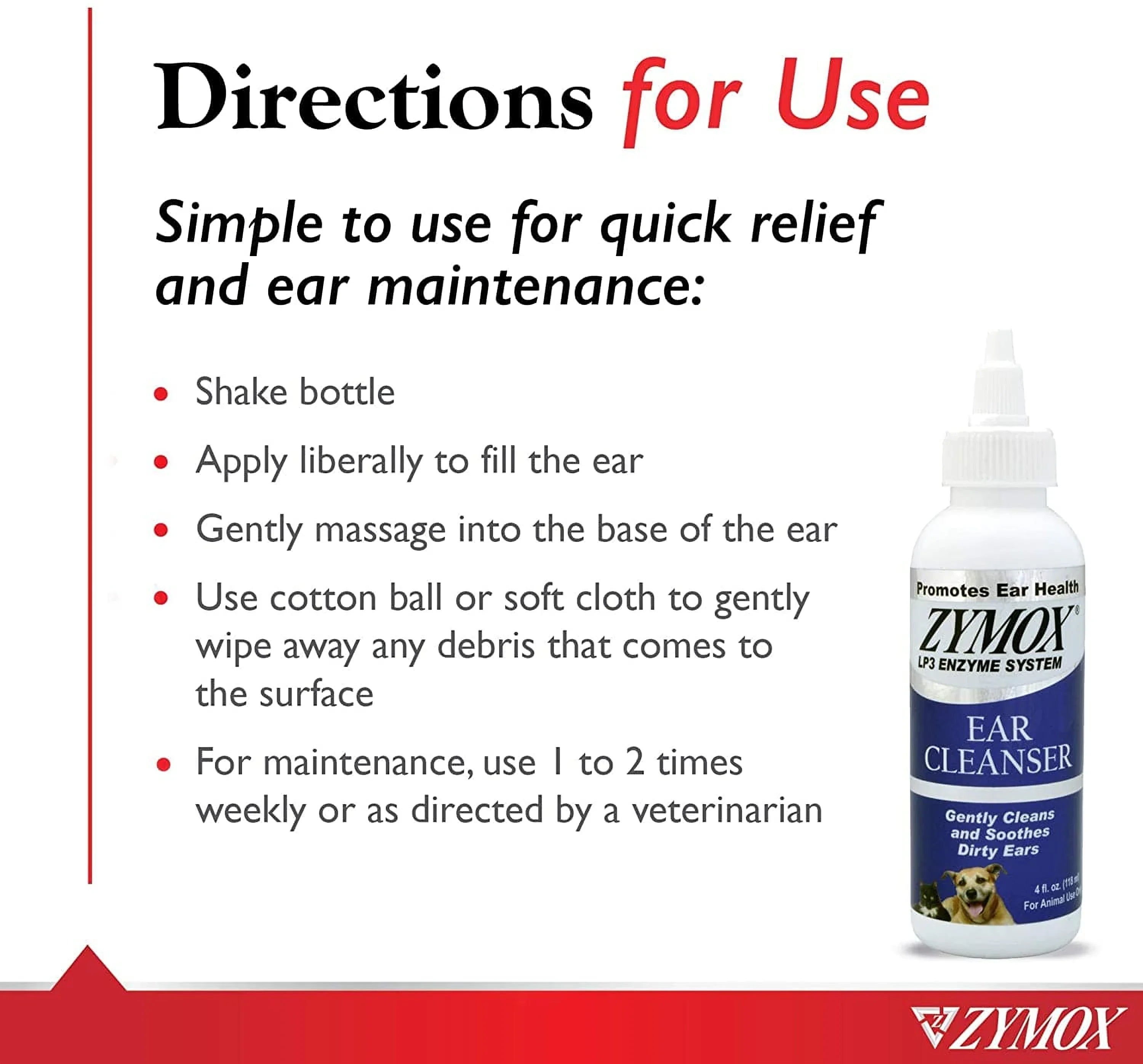 Zymox Veterinary Strength Ear Cleanser Liquid for Dogs & Cats