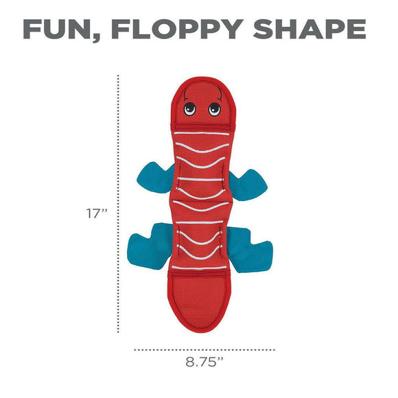 Outward Hound Fire Biterz Lizard 2 Squeaker Red Dog Toy (Medium)