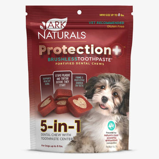 Ark Naturals 5-in-1 Protection Plus Fortified Brushless Toothpaste Chews for Extra Small Dogs Mini-sized (3.8 oz)