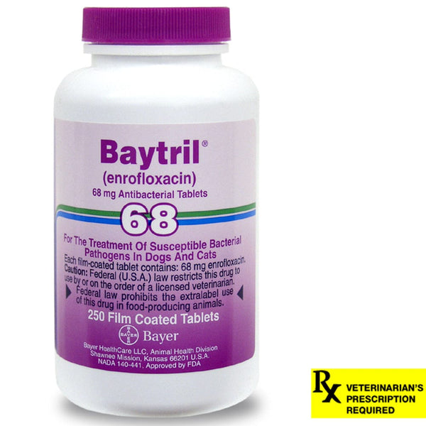 Baytril Coated Tablets, 68 mg