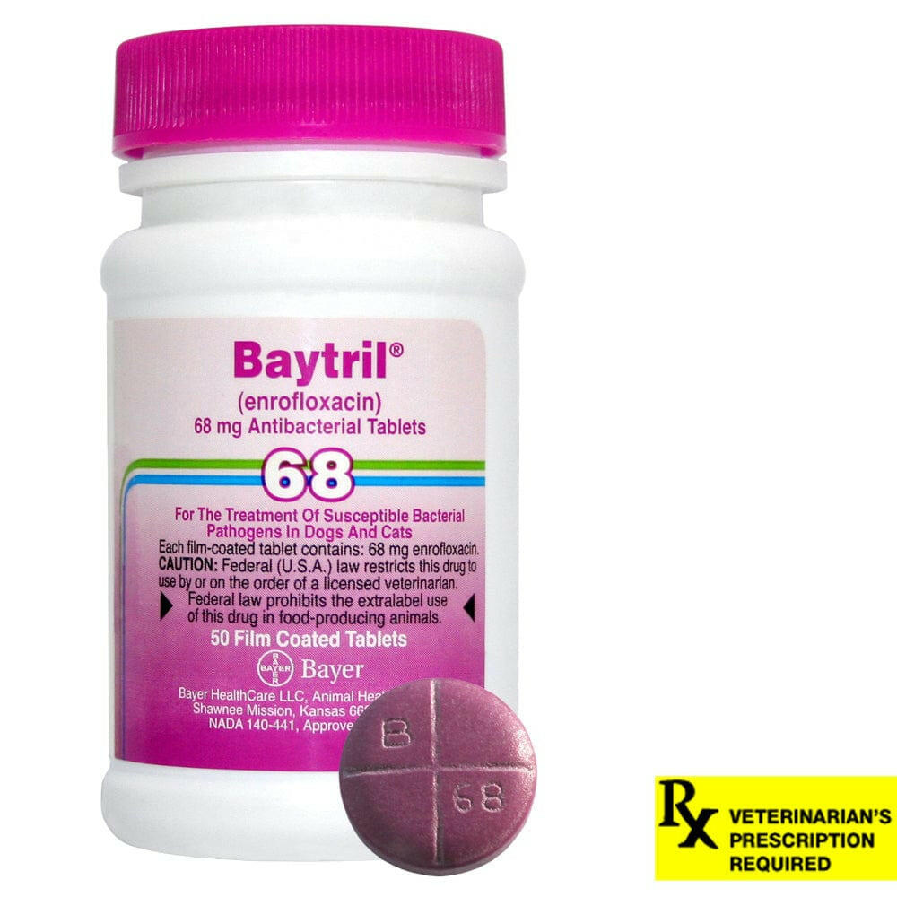 Baytril Coated Tablets, 68 mg