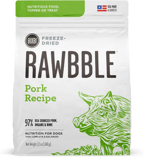 Bixbi Rawbble Freeze-Dried Dog Food, Pork Recipe