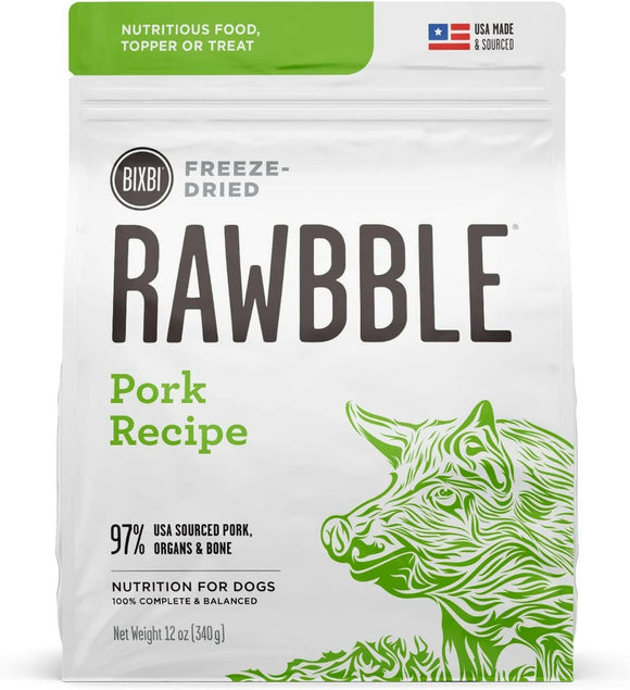 Bixbi Rawbble Freeze-Dried Dog Food, Pork Recipe