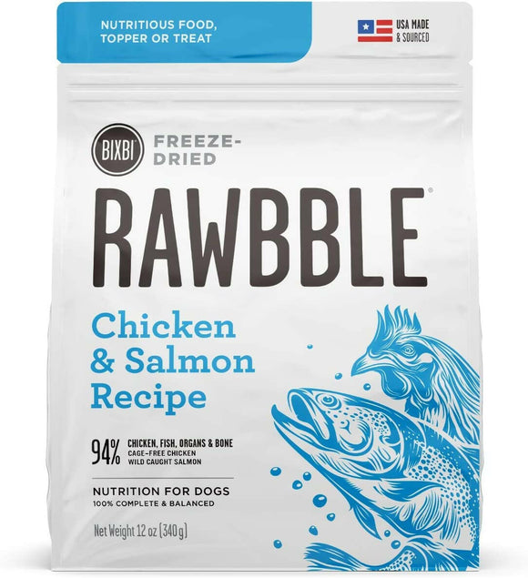 Bixbi Rawbble Freeze-Dried Dog Food, Chicken & Salmon Recipe