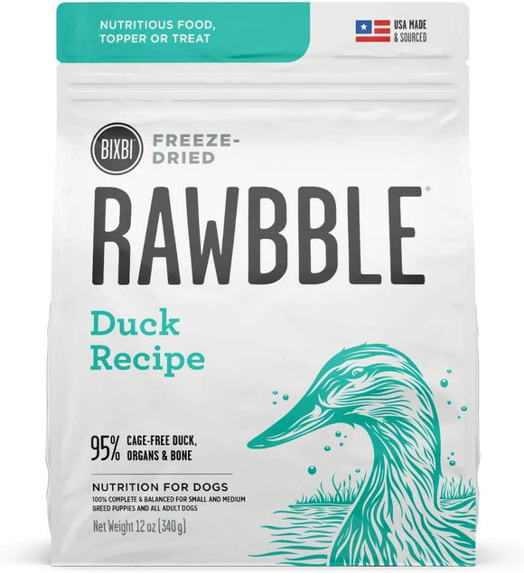 Bixbi Rawbble Freeze-Dried Dog Food, Duck Recipe