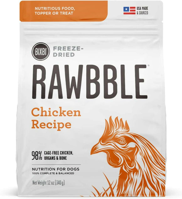Bixbi Rawbble Freeze-Dried Dog Food, Chicken Recipe