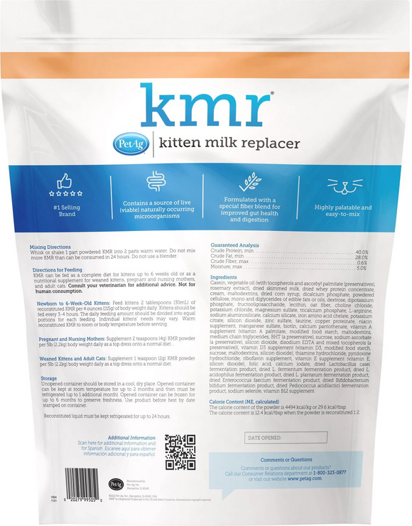 kitten milk replacer kmr backside