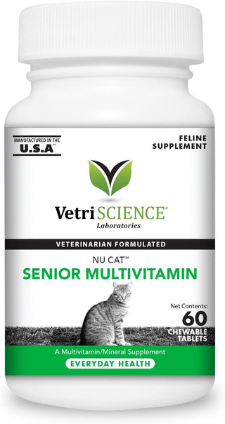 VetriScience NuCat Senior Multivitamin for Cats (60 chewable tablets)