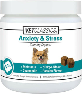 Vet Classics Anxiety & Stress Soft Chews for Dogs (120 count)