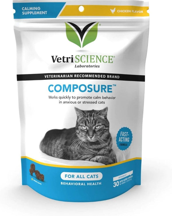 VetriScience Composure Calming Supplement for Cats (30 soft chews) Chicken Liver Flavor