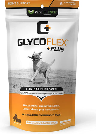 VetriScience GlycoFlex Plus for Dogs (120 chews) Peanut Butter Flavor