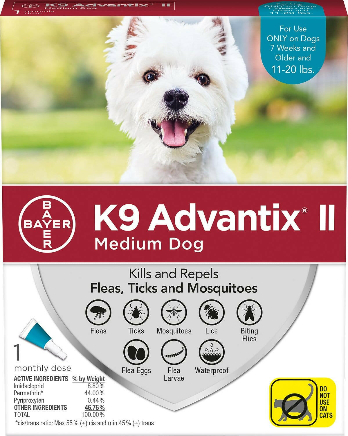 K9 Advantix II for Medium Dogs (11-20 lbs) Teal Box