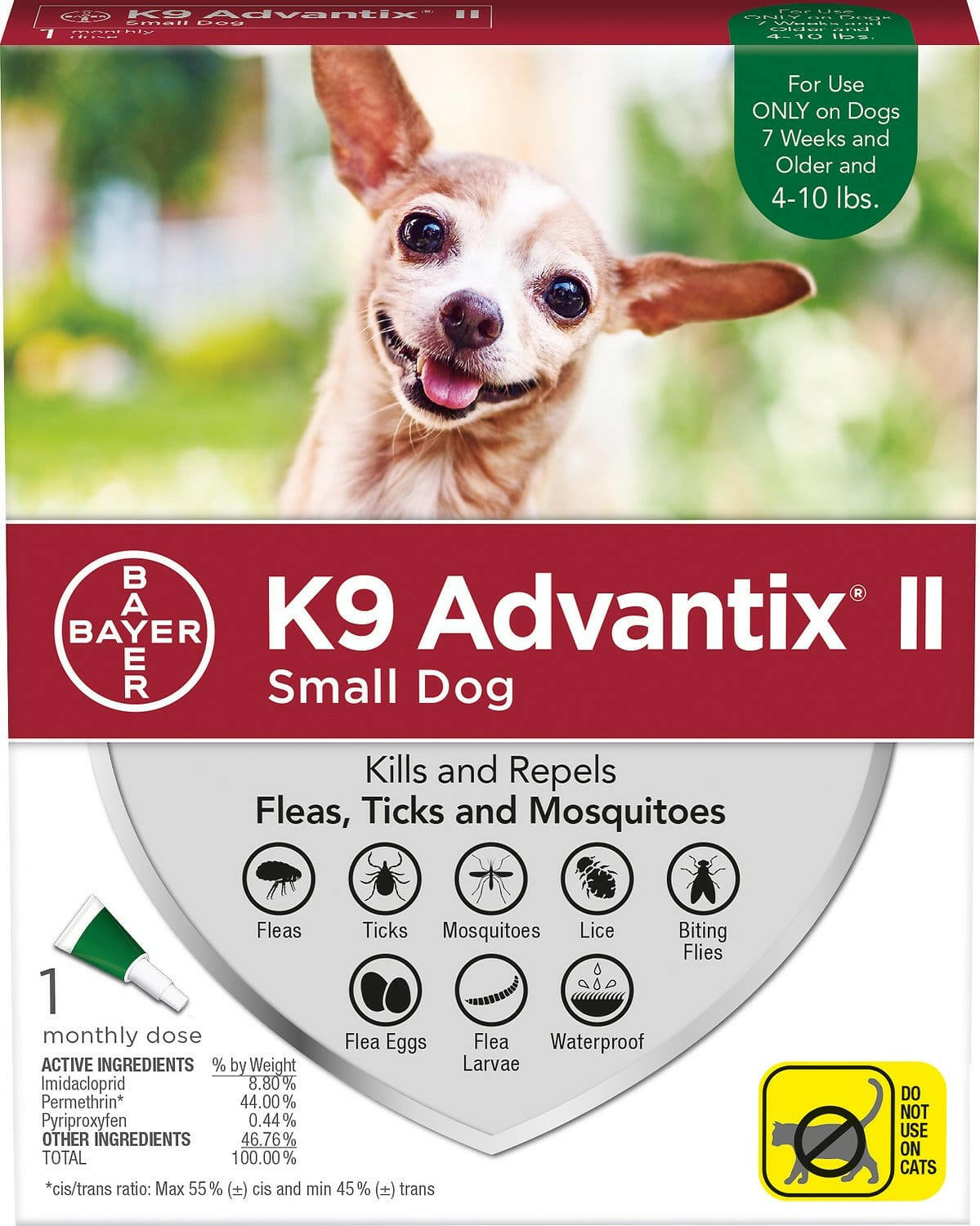 K9 Advantix II for Small Dogs (4 -10 lbs) Green Box