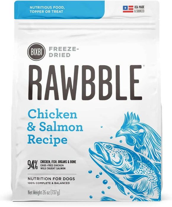 Bixbi Rawbble Freeze-Dried Dog Food, Chicken & Salmon Recipe