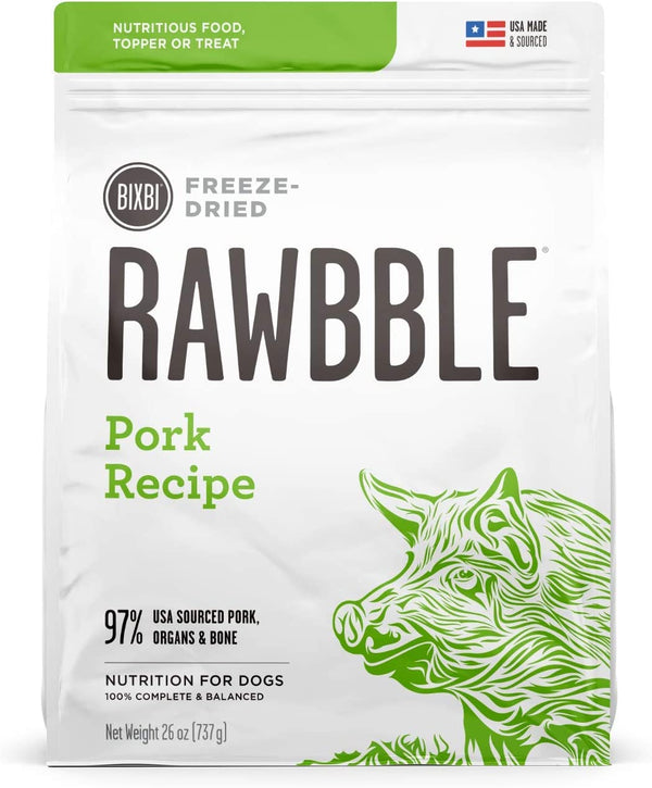Bixbi Rawbble Freeze-Dried Dog Food, Pork Recipe