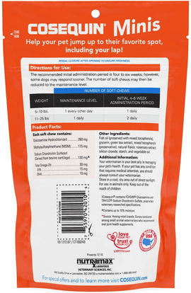 Nutramax Cosequin Minis Maximum Strength Joint Health Supplement - With Glucosamine, Chondroitin, MSM, and Omega-3's, 45 Soft Chews - 0