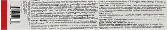 Durvet Ivermectin Paste Dewormer 1.87% – 6.08g Apple Flavor for Horses