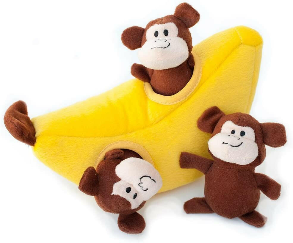 Zippy Paws Burrow Monkey 'n Banana - 0